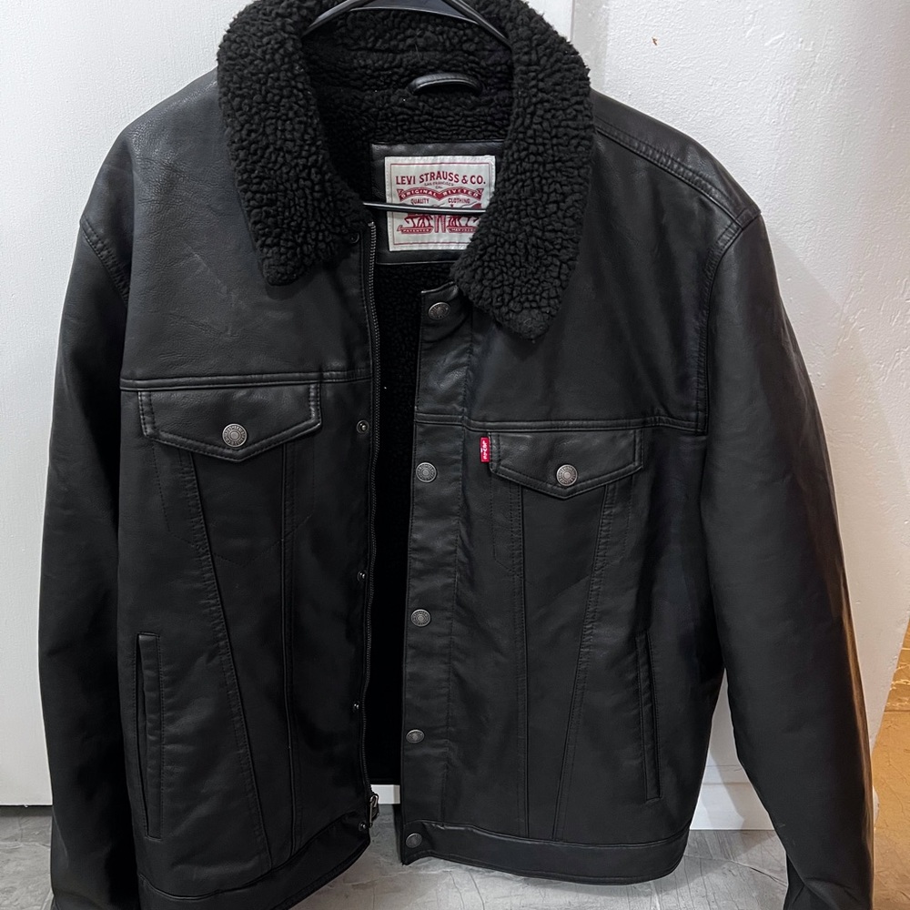 Mens large leather jacket